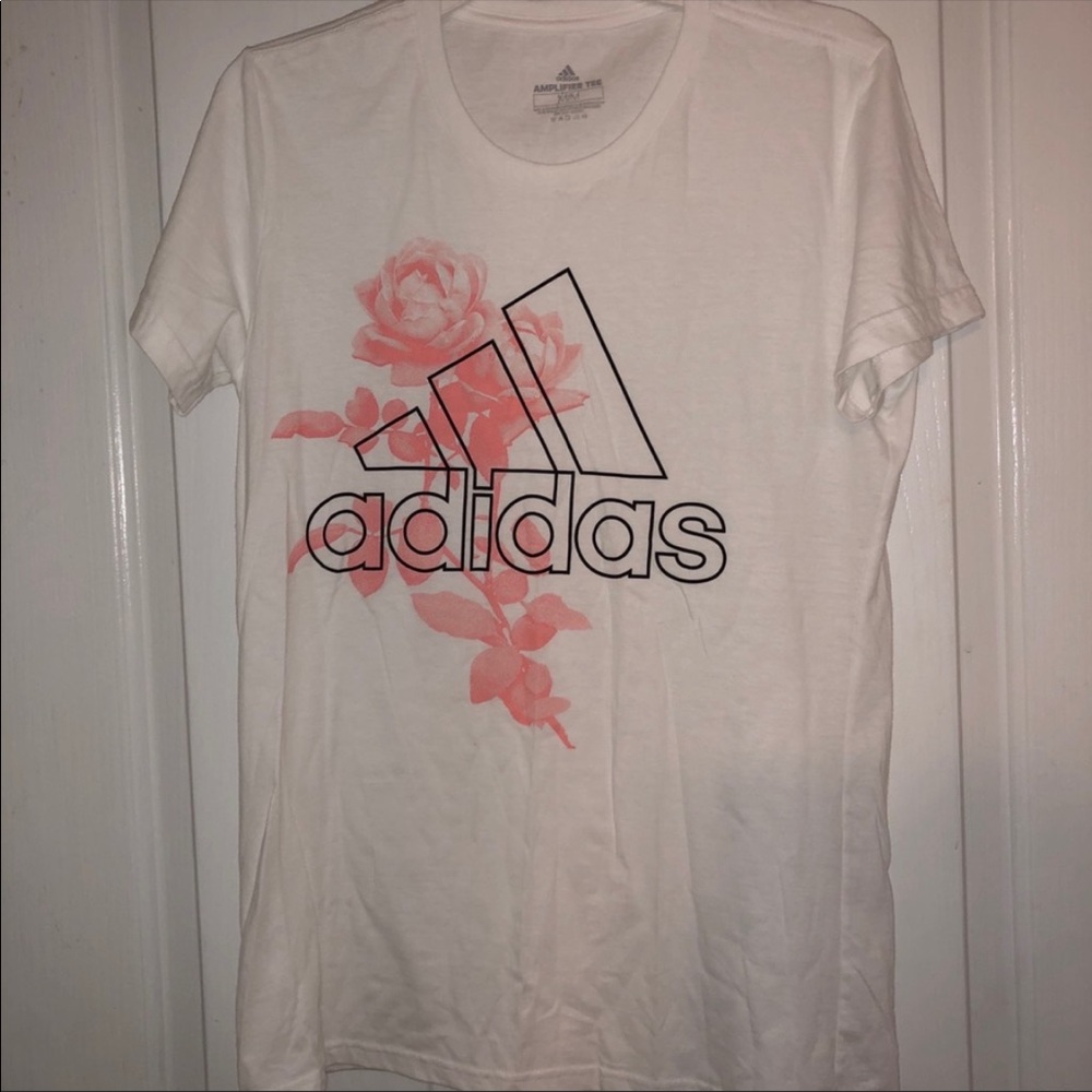 Adidas floral tee size M